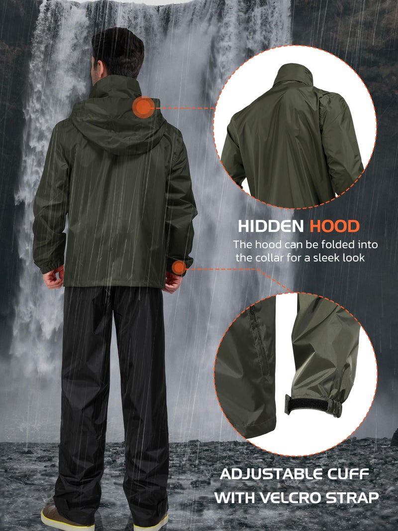 Rodeel Waterproof Fishing Rain Suit for Men (Rain gear Jacket & Trouser Suit) - Image 4